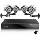 Zmodo 4CH 4 Camera Complete Security System w/ 4 600TVL Cameras