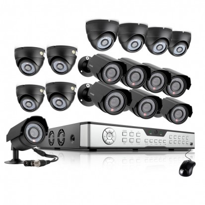Zmodo 16CH Home Surveillance System & 16 600TVL Weatherproof Cameras