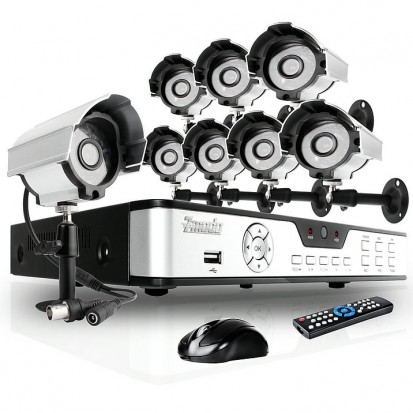 8 Channel CIF Real-Time DVR & 8 Sony CCD Camera Security Surveillance System with 500GB Hard Drive