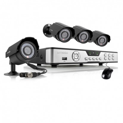 Zmodo 4 Channel DVR Security System with 4 600TVL Outdoor Cameras